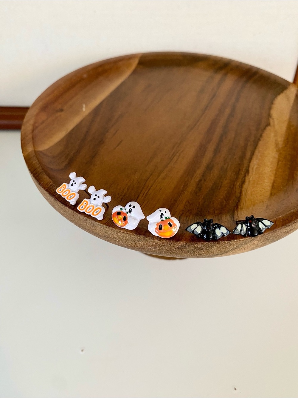 3/$20 Halloween Ghost, Pumpkin & Bat Stud Earring Set of 3 Pairs